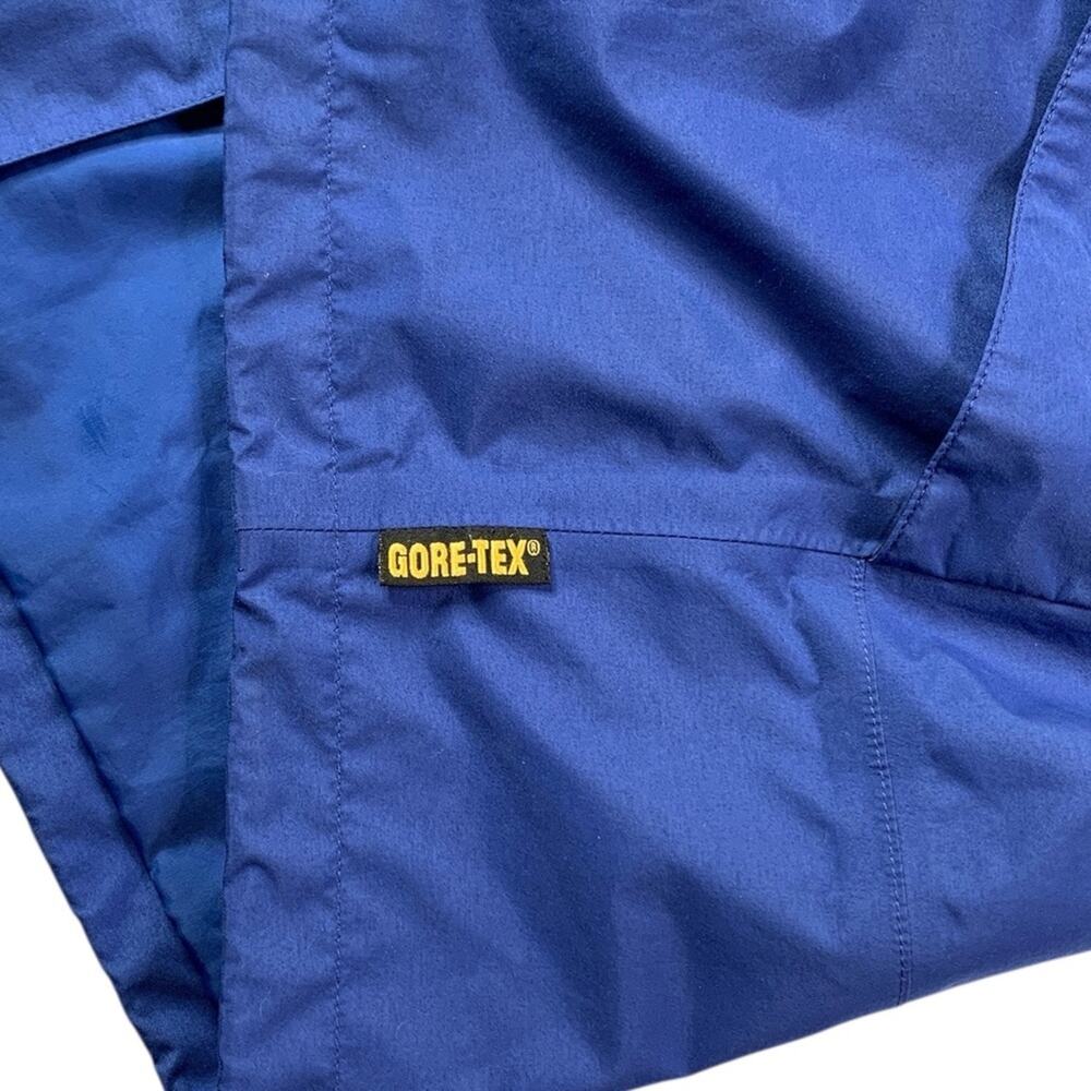 Cabela's Gore Tex Rain Jacket L Blue Waterproof Hooded Granola Gorpcore Shell - Picture 8 of 14